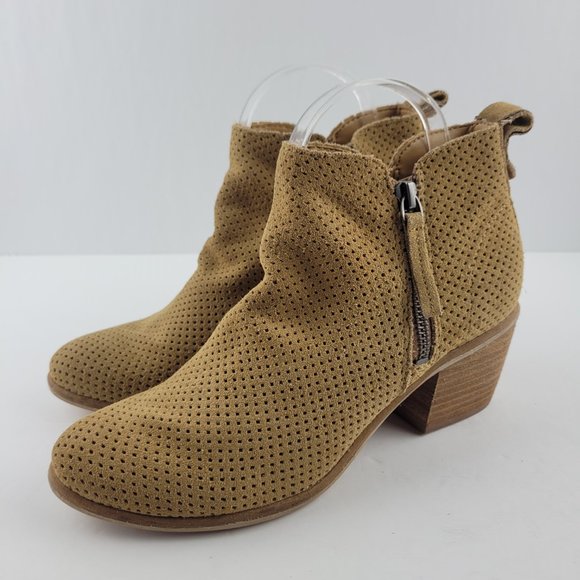 Dolce Vita Sable Camel Suede Leather Ankle Bootie - Picture 6 of 14